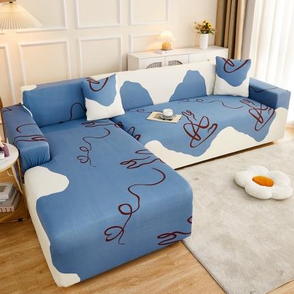 91家纺网 家纺一手货源 找家纺 总丝绮鹿2023针织柔肤格贵妃沙发套松紧款买一个沙发套默认送一个抱枕套