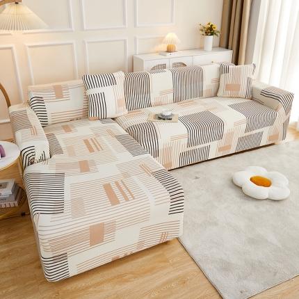 91家纺网 家纺一手货源 找家纺 总丝绮鹿2023针织柔肤格贵妃沙发套松紧款买一个沙发套默认送一个抱枕套