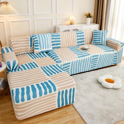 91家纺网 家纺一手货源 找家纺 总丝绮鹿2023针织柔肤格贵妃沙发套松紧款买一个沙发套默认送一个抱枕套