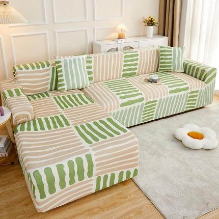 91家纺网 家纺一手货源 找家纺 总丝绮鹿2023针织柔肤格贵妃沙发套松紧款买一个沙发套默认送一个抱枕套