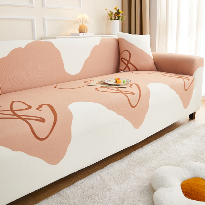 91家纺网 家纺一手货源 找家纺 丝绮鹿2023针织柔肤格三人沙发套松紧款 买一个沙发套默认送一个抱枕套 简爱-杏色