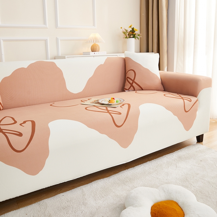 91家纺网 家纺一手货源 找家纺 丝绮鹿2023针织柔肤格三人沙发套松紧款 买一个沙发套默认送一个抱枕套 简爱-杏色