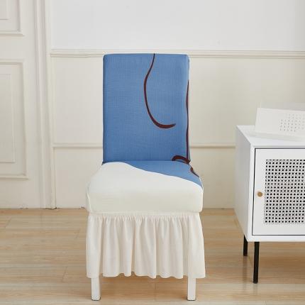 91家纺网 家纺一手货源 找家纺 (总) 丝绮鹿 2023新款针织柔肤格椅子套裙边款