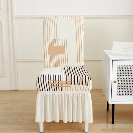 91家纺网 家纺一手货源 找家纺 (总) 丝绮鹿 2023新款针织柔肤格椅子套裙边款