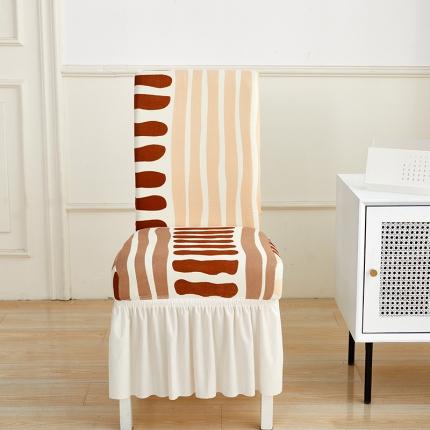 91家纺网 家纺一手货源 找家纺 (总) 丝绮鹿 2023新款针织柔肤格椅子套裙边款