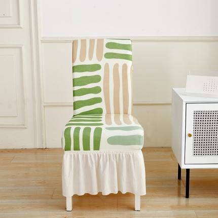 91家纺网 家纺一手货源 找家纺 (总) 丝绮鹿 2023新款针织柔肤格椅子套裙边款