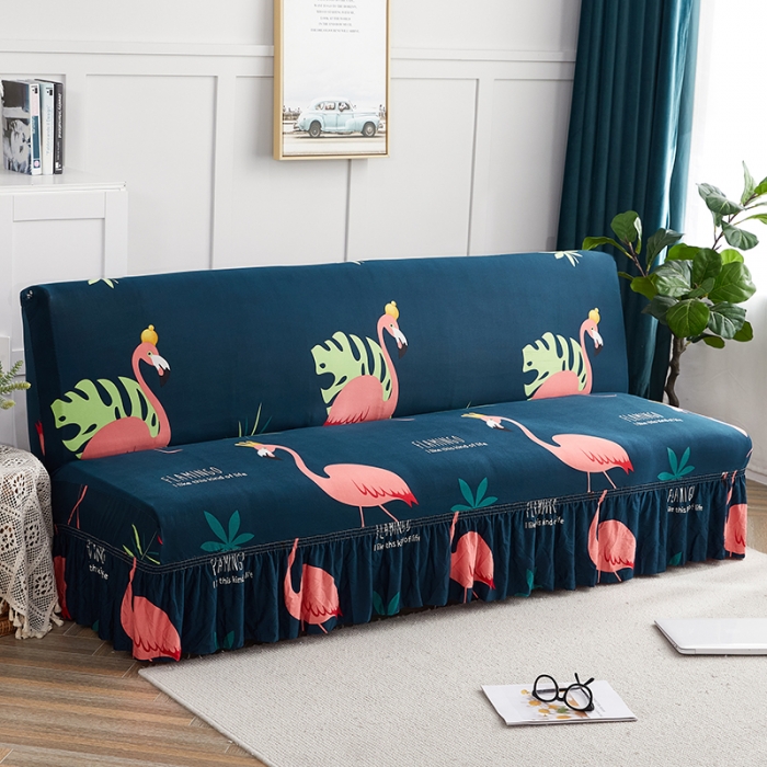 91家纺网 家纺一手货源 找家纺 丝绮鹿 2023新款牛奶丝沙发床套（裙边款） 爱情鸟