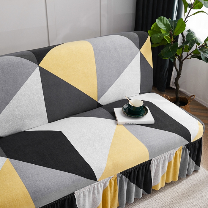 91家纺网 家纺一手货源 找家纺 丝绮鹿 2023新款牛奶丝沙发床套（裙边款） 潮流