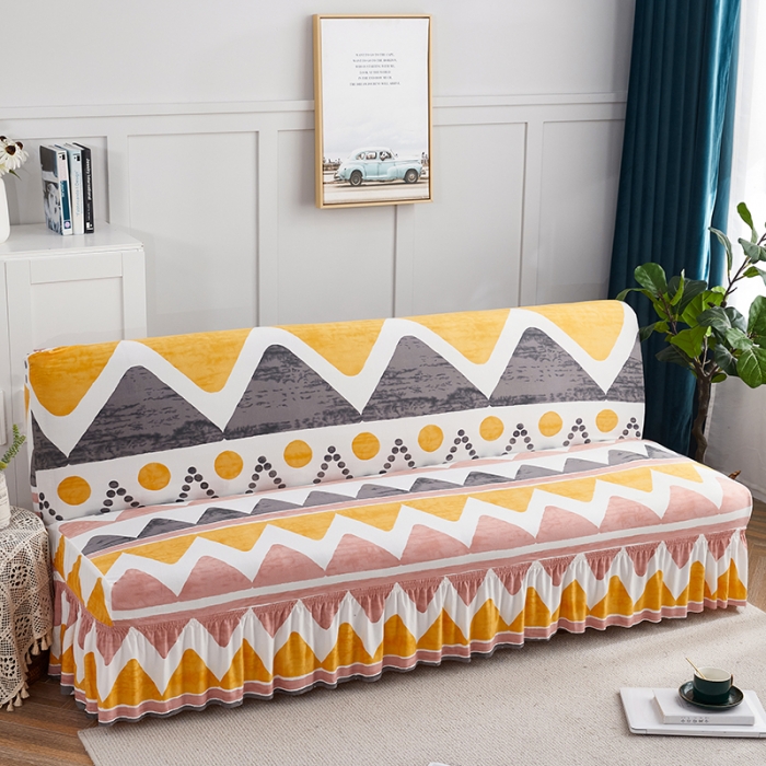 91家纺网 家纺一手货源 找家纺 丝绮鹿 2023新款牛奶丝沙发床套（裙边款） 米亚