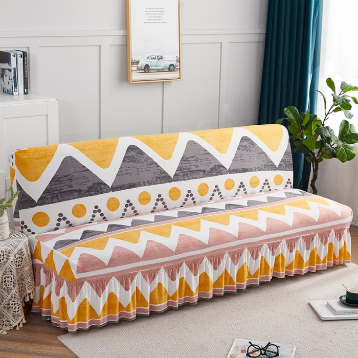 91家纺网 家纺一手货源 找家纺 丝绮鹿 2023新款牛奶丝沙发床套（裙边款） 米亚