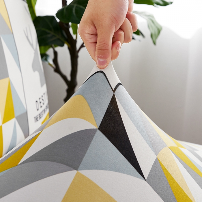 91家纺网 家纺一手货源 找家纺 丝绮鹿 2023新款牛奶丝沙发床套（裙边款） 时光麋鹿