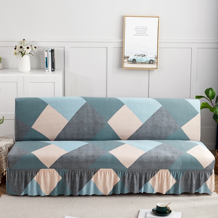 91家纺网 家纺一手货源 找家纺 丝绮鹿 2023新款牛奶丝沙发床套（裙边款） 现代绅士