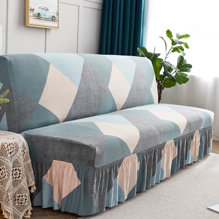 91家纺网 家纺一手货源 找家纺 丝绮鹿 2023新款牛奶丝沙发床套（裙边款） 现代绅士