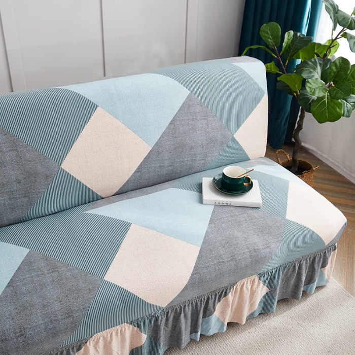 91家纺网 家纺一手货源 找家纺 丝绮鹿 2023新款牛奶丝沙发床套（裙边款） 现代绅士