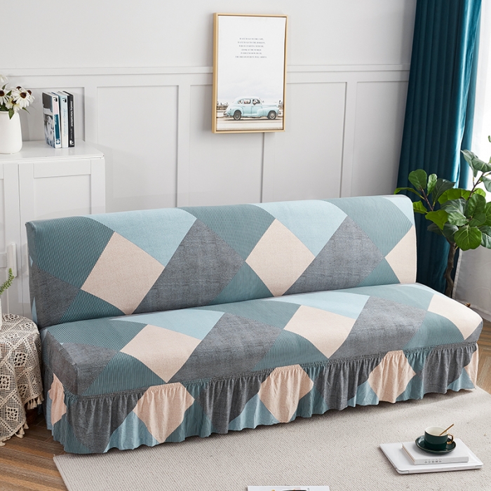 91家纺网 家纺一手货源 找家纺 丝绮鹿 2023新款牛奶丝沙发床套（裙边款） 现代绅士