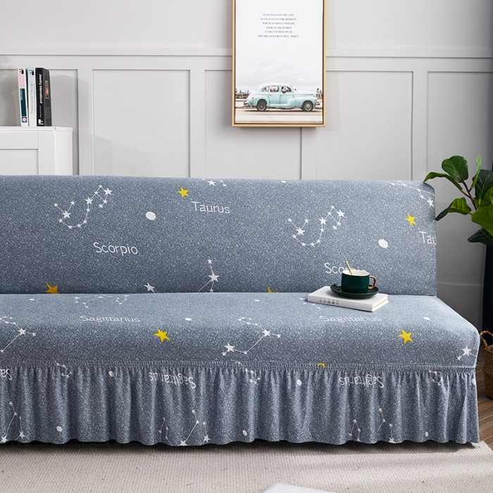 91家纺网 家纺一手货源 找家纺 丝绮鹿 2023新款牛奶丝沙发床套（裙边款） 星愿