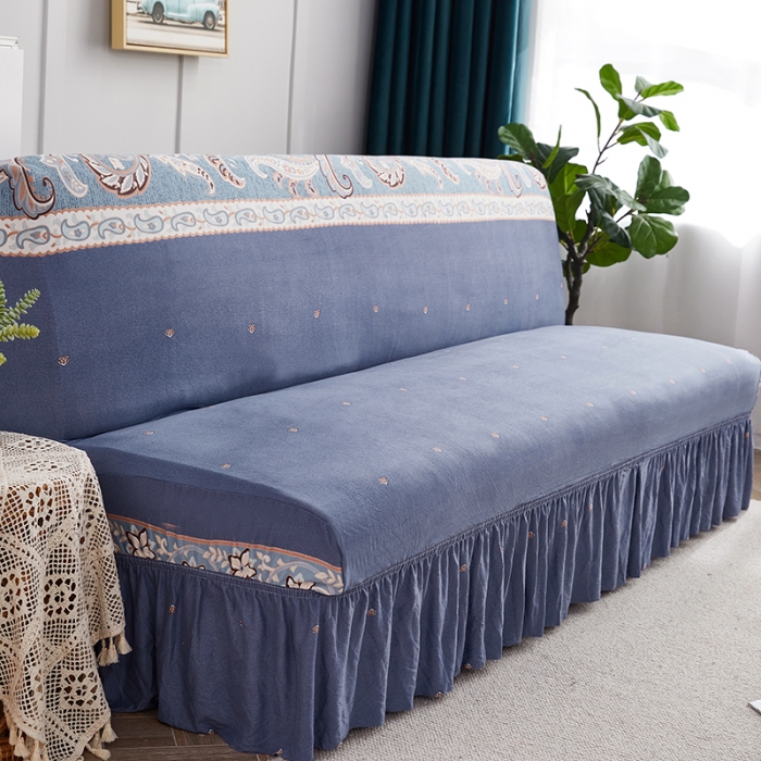 91家纺网 家纺一手货源 找家纺 丝绮鹿 2023新款牛奶丝沙发床套（裙边款） 雅典娜