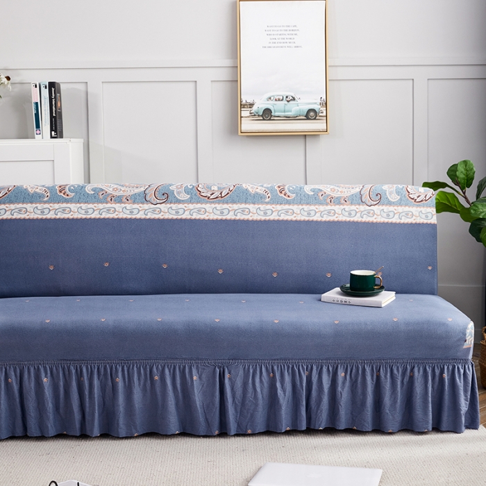 91家纺网 家纺一手货源 找家纺 丝绮鹿 2023新款牛奶丝沙发床套（裙边款） 雅典娜