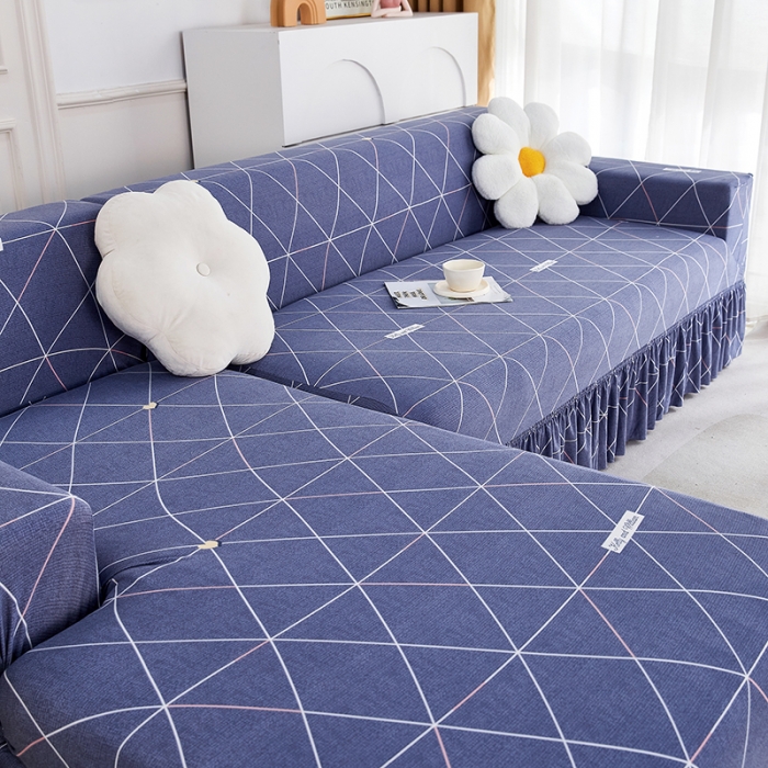 91家纺网 家纺一手货源 找家纺 丝绮鹿 2023新款牛奶丝沙发套贵妃图（裙边款） 情书