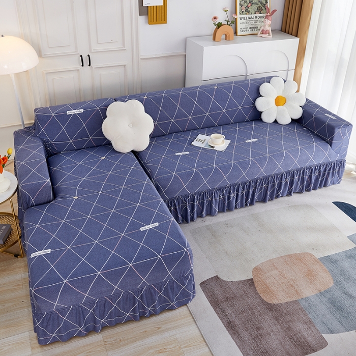 91家纺网 家纺一手货源 找家纺 丝绮鹿 2023新款牛奶丝沙发套贵妃图（裙边款） 情书