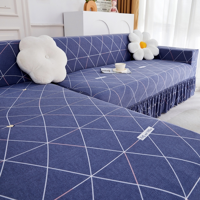 91家纺网 家纺一手货源 找家纺 丝绮鹿 2023新款牛奶丝沙发套贵妃图（裙边款） 情书