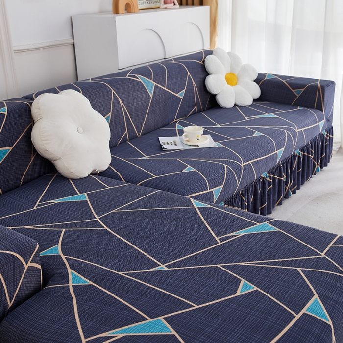 91家纺网 家纺一手货源 找家纺 丝绮鹿 2023新款牛奶丝沙发套贵妃图（裙边款） 时尚空间