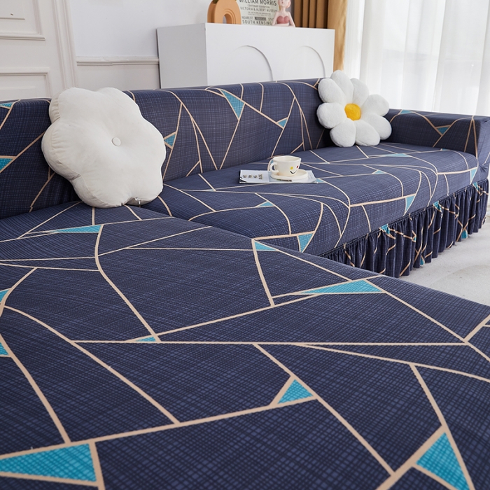 91家纺网 家纺一手货源 找家纺 丝绮鹿 2023新款牛奶丝沙发套贵妃图（裙边款） 时尚空间