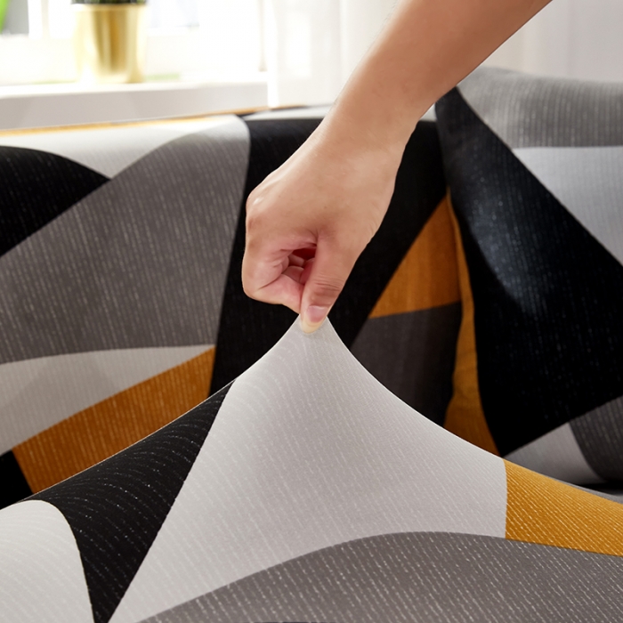 91家纺网 家纺一手货源 找家纺 丝绮鹿 2023新款牛奶丝沙发套贵妃图（松紧款） 几何碎片