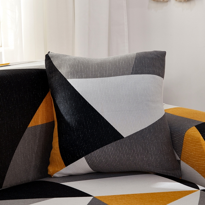 91家纺网 家纺一手货源 找家纺 丝绮鹿 2023新款牛奶丝沙发套贵妃图（松紧款） 几何碎片