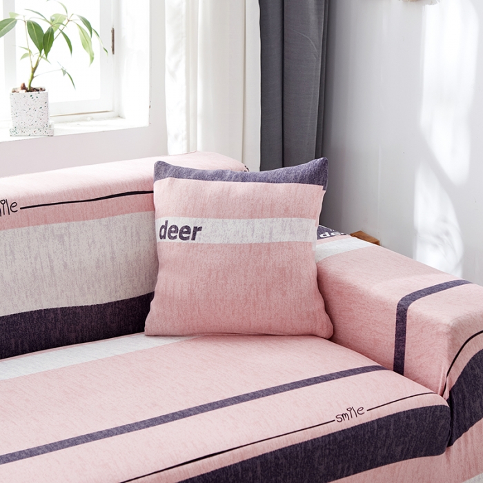 91家纺网 家纺一手货源 找家纺 丝绮鹿 2023新款牛奶丝沙发套贵妃图（松紧款） 萌萌小鹿