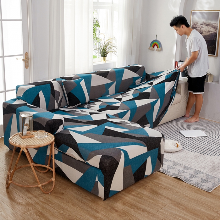 91家纺网 家纺一手货源 找家纺 丝绮鹿 2023新款牛奶丝沙发套贵妃图（松紧款） 时光隧道