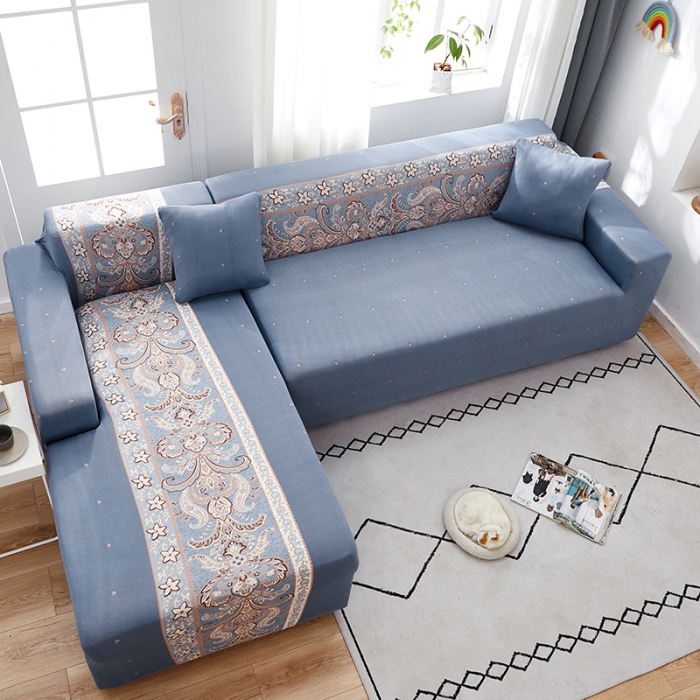 91家纺网 家纺一手货源 找家纺 丝绮鹿 2023新款牛奶丝沙发套贵妃图（松紧款） 雅典娜