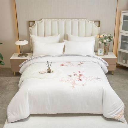 91家纺网 家纺一手货源 找家纺 美伦美 2023新款铂金尊享蚕丝子母被 手工订花 尊享白