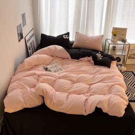 优色良品 2023新款大眼毛巾绣系列四件套 冰岛粉