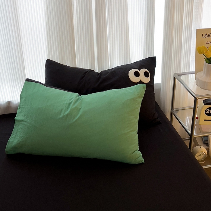 91家纺网 家纺一手货源 找家纺 优色良品 2023新款大眼毛巾绣系列四件套 冰岛绿