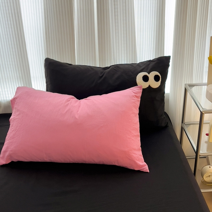 91家纺网 家纺一手货源 找家纺 优色良品 2023新款大眼毛巾绣系列四件套 冰岛玫红