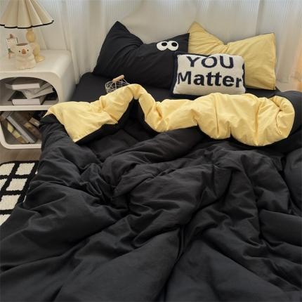 优色良品 2023新款大眼毛巾绣系列四件套 冰岛-黄