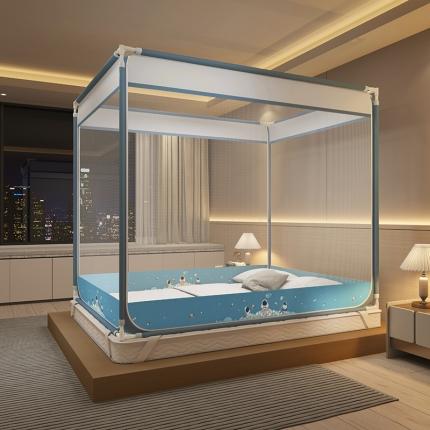 91家纺网 家纺一手货源 找家纺 （总）迪凡保罗 2025新款2401印花外穿杆防摔坐床蚊帐