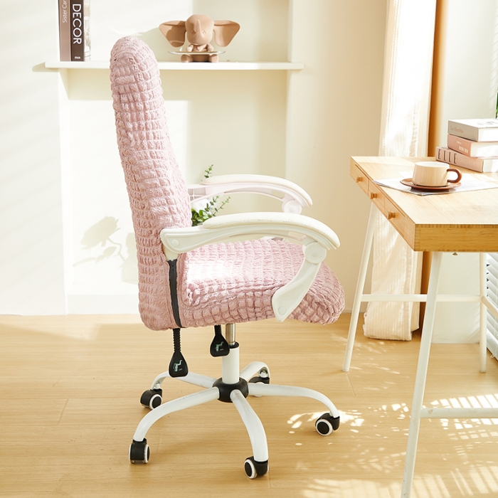 91家纺网 家纺一手货源 找家纺 丝绮鹿 2023新款爆米花拉链款椅子套 粉色