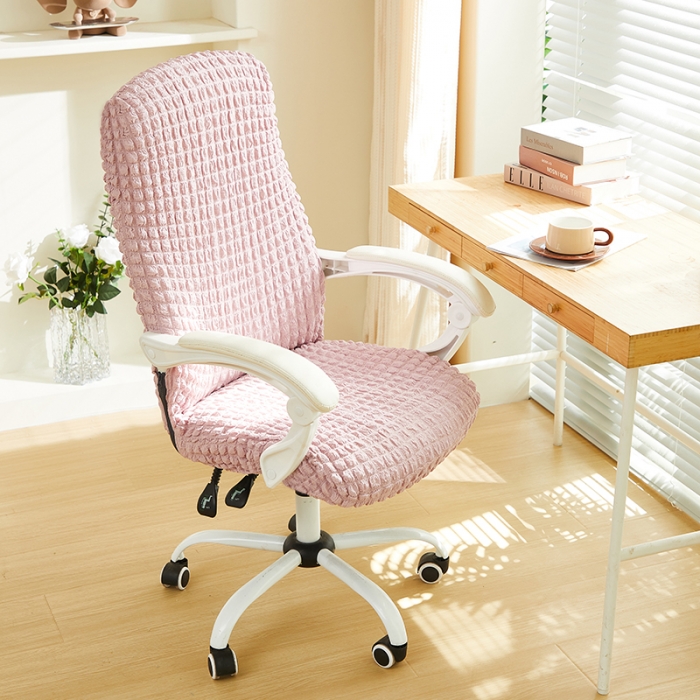 91家纺网 家纺一手货源 找家纺 丝绮鹿 2023新款爆米花拉链款椅子套 粉色