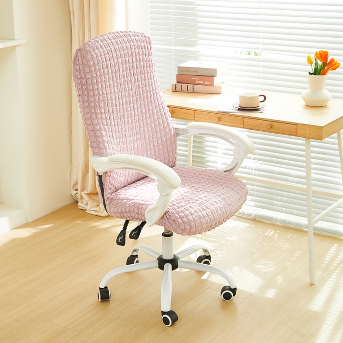 91家纺网 家纺一手货源 找家纺 丝绮鹿 2023新款爆米花拉链款椅子套 粉色