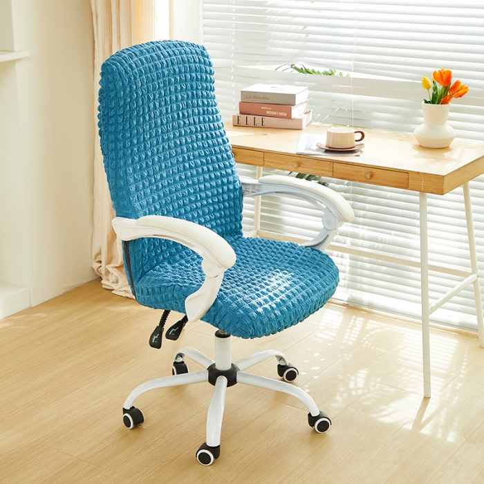 91家纺网 家纺一手货源 找家纺 丝绮鹿 2023新款爆米花拉链款椅子套 湖蓝