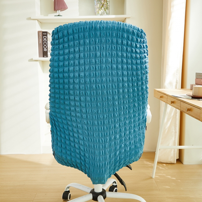 91家纺网 家纺一手货源 找家纺 丝绮鹿 2023新款爆米花拉链款椅子套 湖蓝