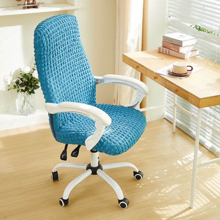 91家纺网 家纺一手货源 找家纺 丝绮鹿 2023新款爆米花拉链款椅子套 湖蓝