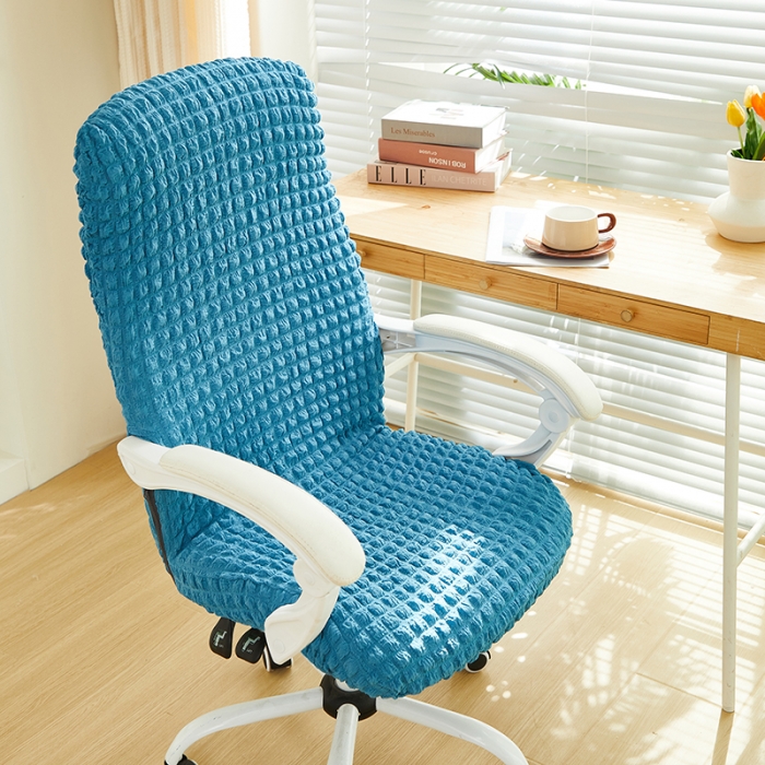 91家纺网 家纺一手货源 找家纺 丝绮鹿 2023新款爆米花拉链款椅子套 湖蓝