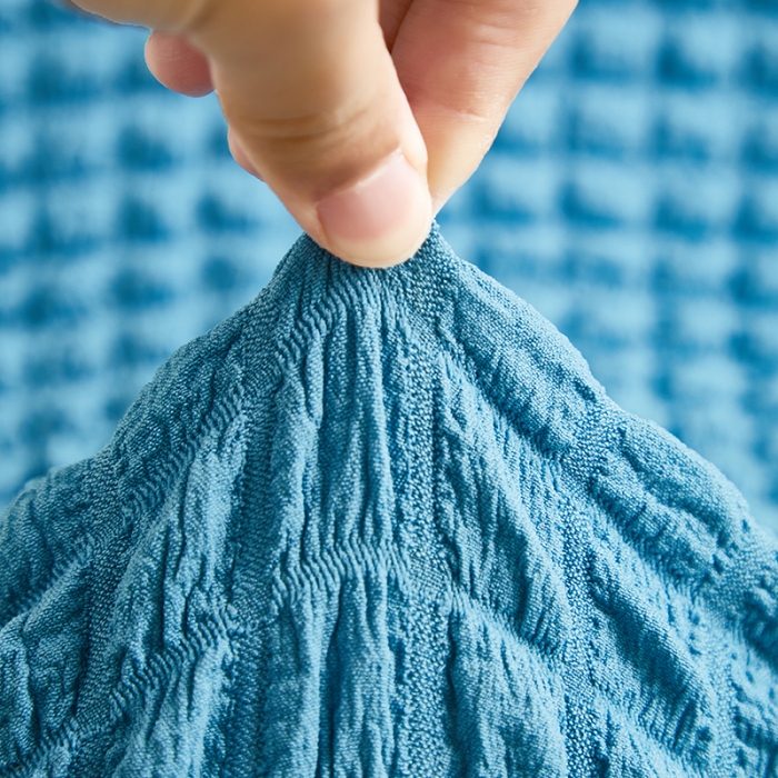 91家纺网 家纺一手货源 找家纺 丝绮鹿 2023新款爆米花拉链款椅子套 湖蓝