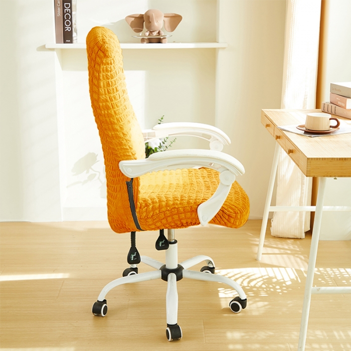 91家纺网 家纺一手货源 找家纺 丝绮鹿 2023新款爆米花拉链款椅子套 姜黄