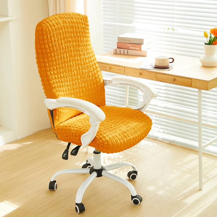 91家纺网 家纺一手货源 找家纺 丝绮鹿 2023新款爆米花拉链款椅子套 姜黄