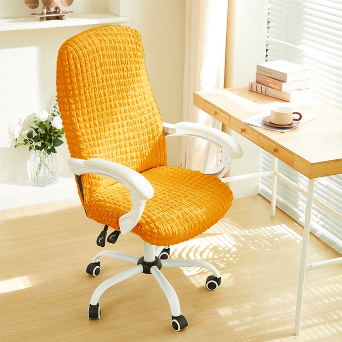 91家纺网 家纺一手货源 找家纺 丝绮鹿 2023新款爆米花拉链款椅子套 姜黄