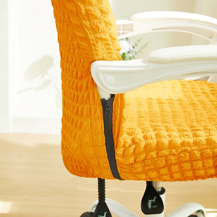 91家纺网 家纺一手货源 找家纺 丝绮鹿 2023新款爆米花拉链款椅子套 姜黄